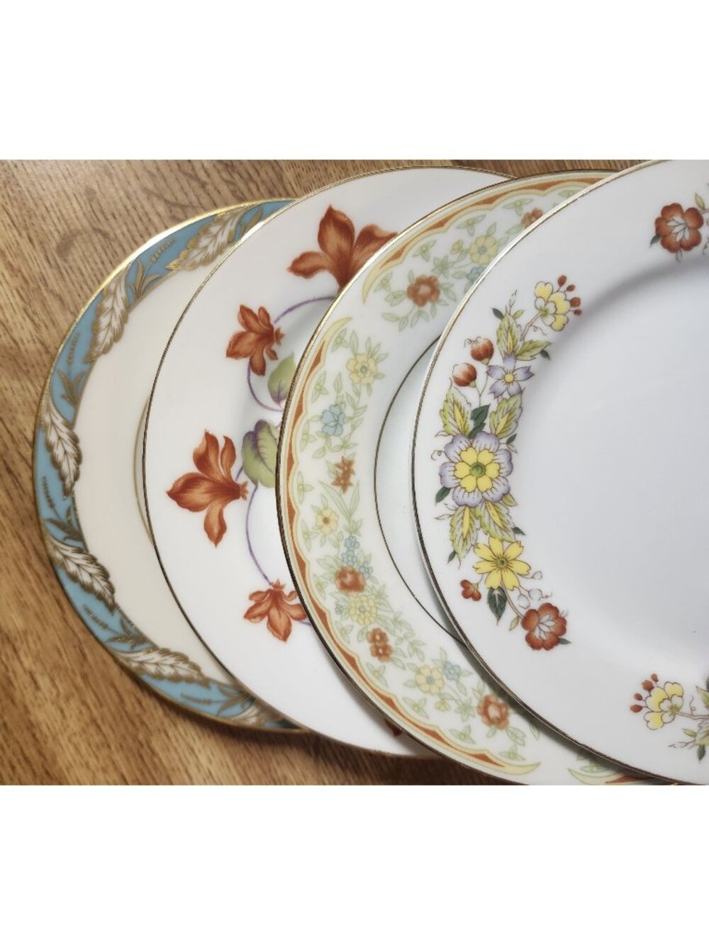 Colorful Floral Mismatched Dessert Cake Plates ~6.25" Porcelain Fine China